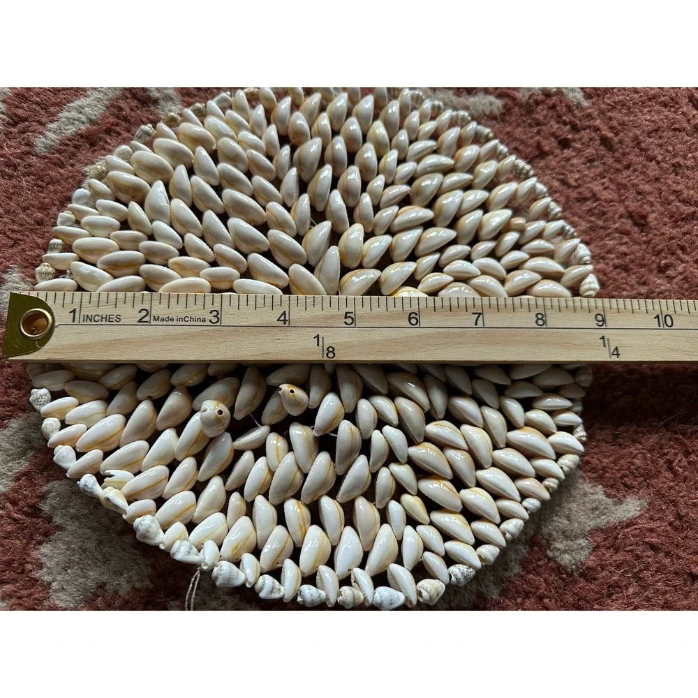Mid Century Shell Doily Trivets Seashell Circle‎ Design Hot Pad Decorative